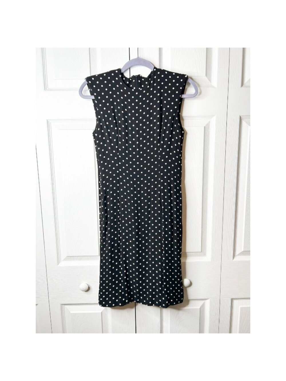 Haider Ackermann Black White Polka Dot Print Sleeveless Dress Women's Size FR 38